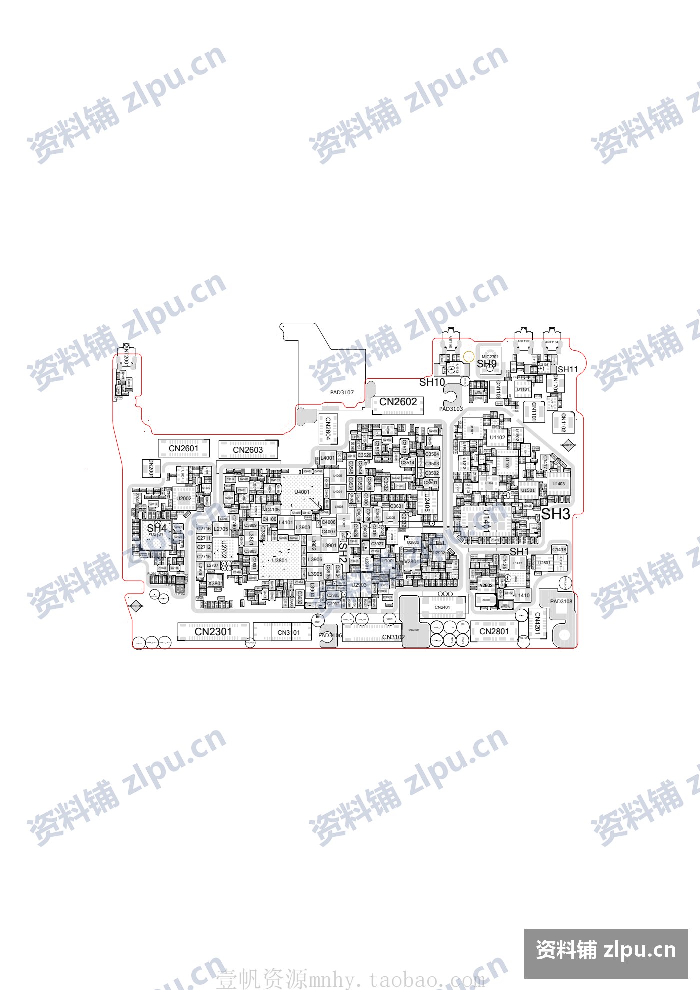 OPPO R15 梦境版 原厂维修图纸|电路图·原理图 + 位置图·点位图·位号图插图3 位置图·点位图·位号图
