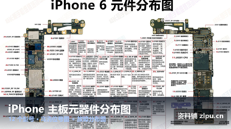 iPhone 全系列主板元器件分布图 12 型号｜高清位号图 + 故障分布图-资料铺
