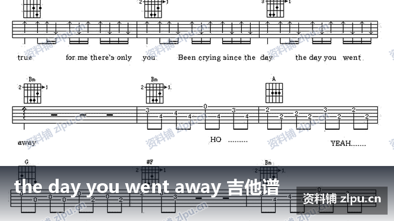 the day you went away 吉他谱-资料铺