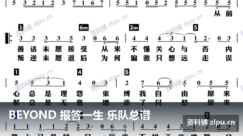 BEYOND 报答一生 乐队总谱(共3页)-资料铺