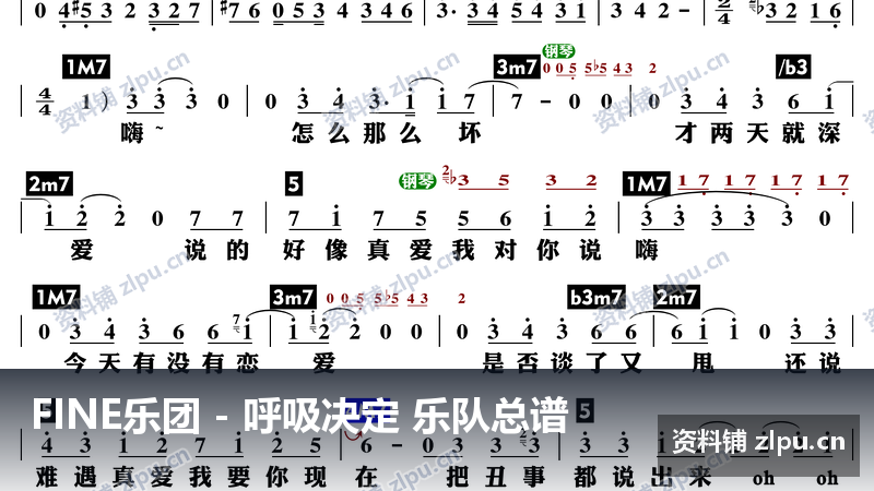 FINE乐团 呼吸决定 乐队总谱（共2页）-资料铺