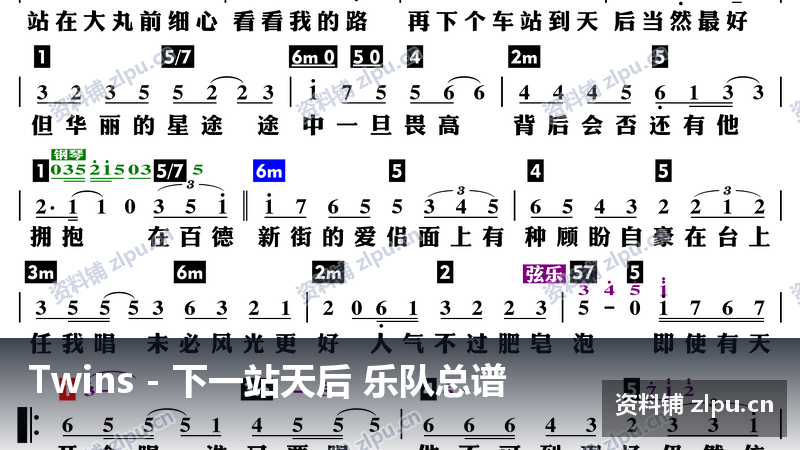 Twins 下一站天后 乐队总谱(共2页)-资料铺