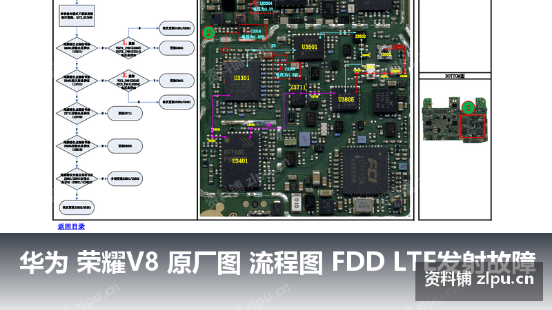 华为 荣耀V8 原厂图 流程图 FDD LTE发射故障-资料铺