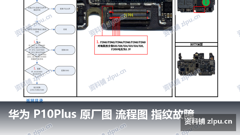 华为 P10Plus 原厂图 流程图 指纹故障-资料铺