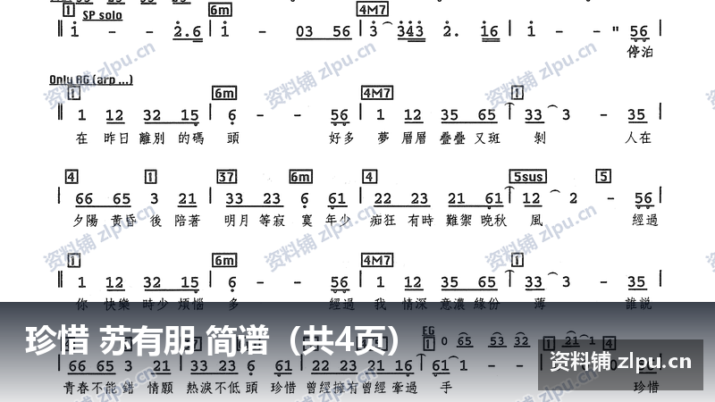 珍惜 苏有朋 简谱（共4页）-资料铺