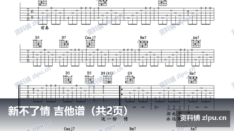 新不了情 吉他谱（共2页）-资料铺