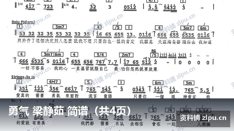 勇气 梁静茹 简谱（共4页）-资料铺