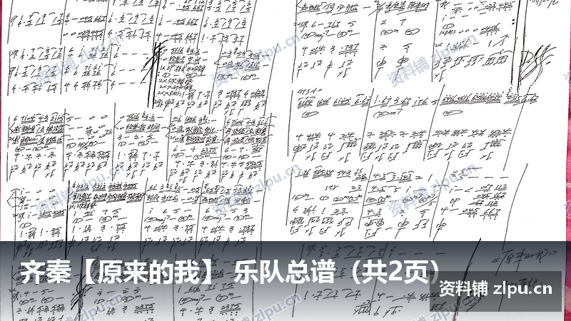 齐秦【原来的我】 乐队总谱（共2页）-资料铺