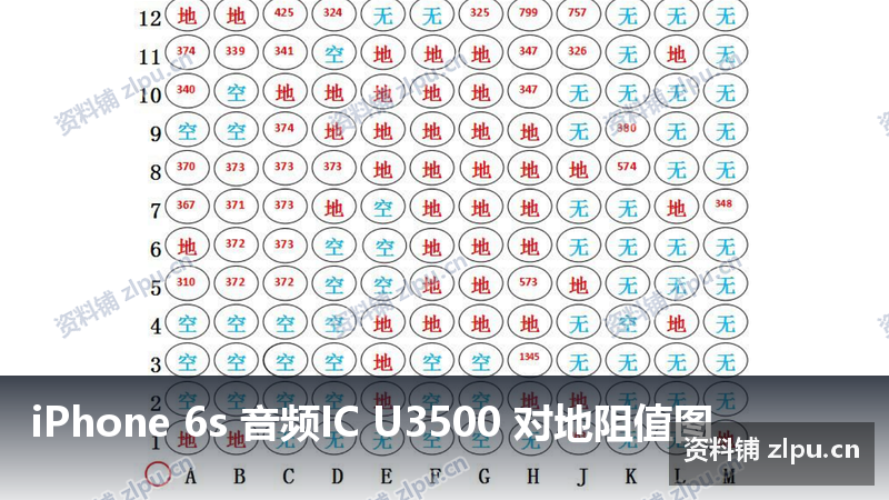 iPhone 6s 音频IC U3500 对地阻值图-资料铺