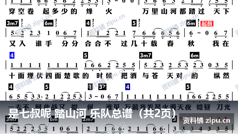 是七叔呢 踏山河 乐队总谱（共2页）-资料铺