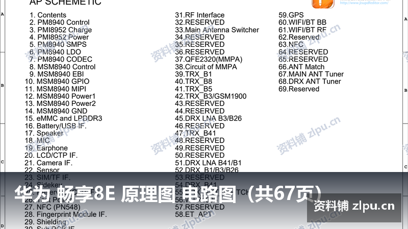 华为 畅享8E 原理图 电路图(共67页)-资料铺