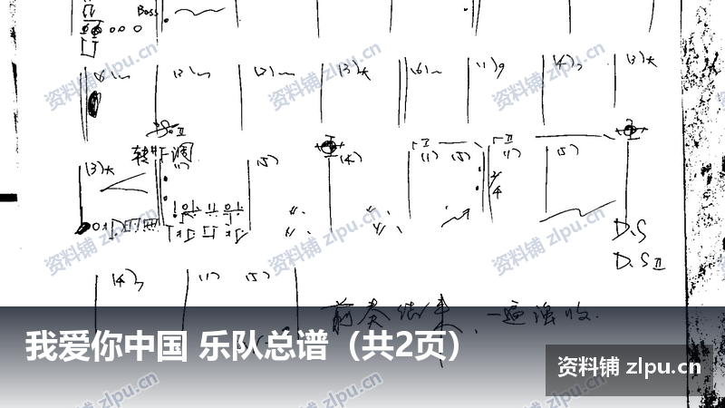 我爱你中国 乐队总谱（共2页）-资料铺