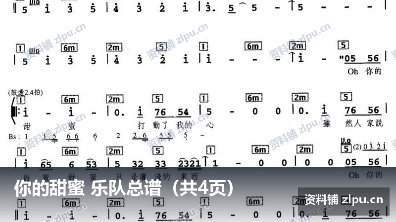 你的甜蜜 乐队总谱（共4页）-资料铺