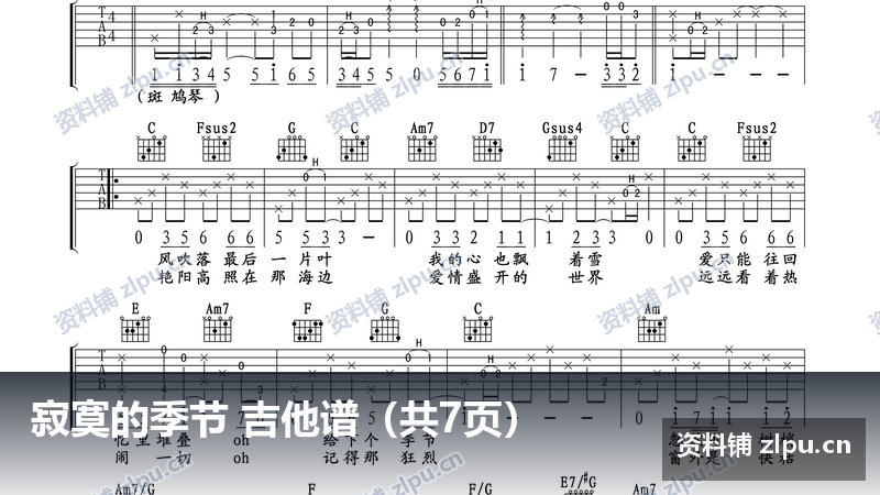 寂寞的季节 吉他谱(共7页)-资料铺