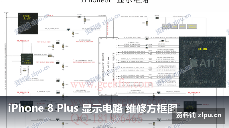 iPhone 8 Plus 显示电路 维修方框图-资料铺
