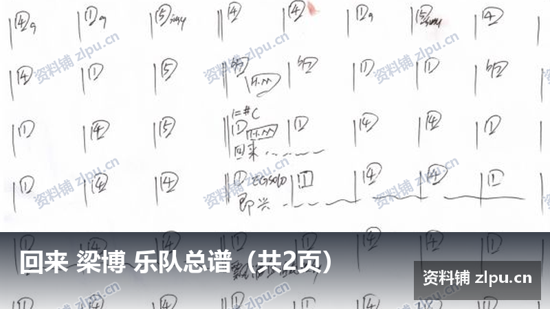 回来 梁博 乐队总谱（共2页）-资料铺