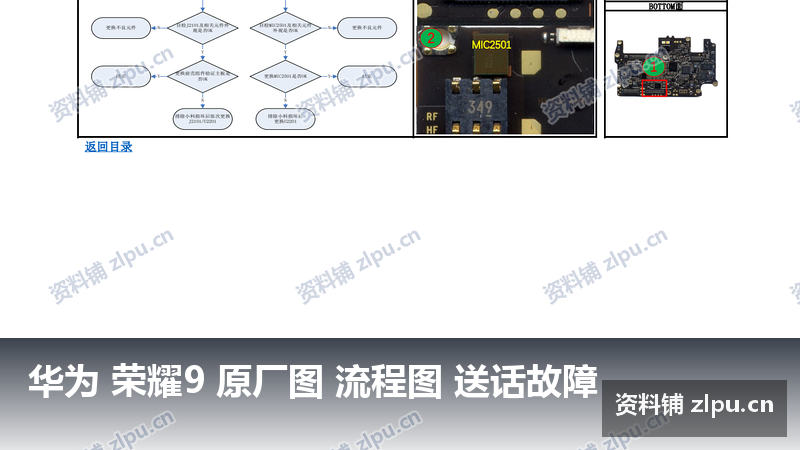 华为 荣耀9 原厂图 流程图 送话故障-资料铺