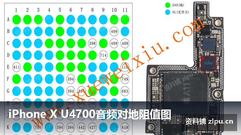 iPhone X U4700音频对地阻值图-资料铺