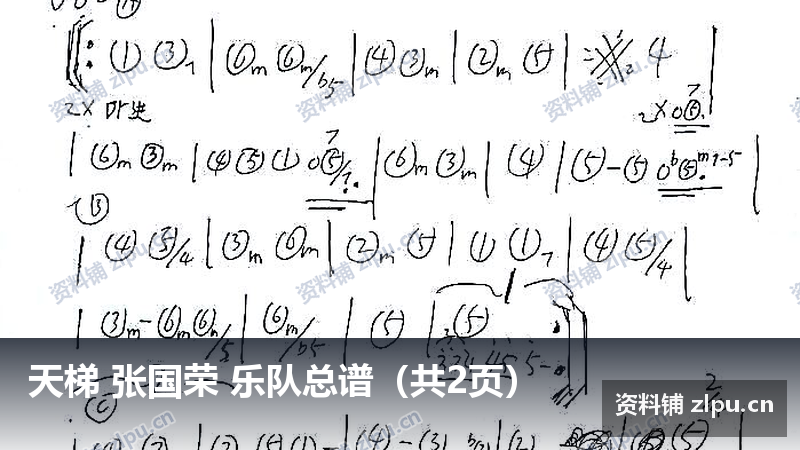 天梯 张国荣 乐队总谱（共2页）-资料铺