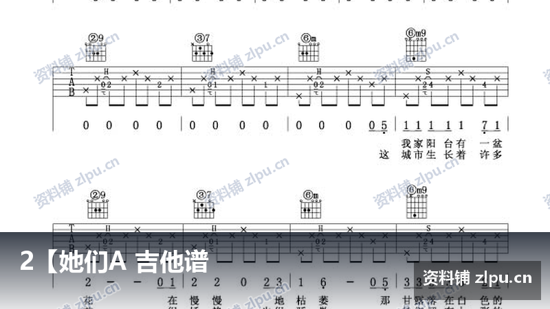 2【她们A 吉他谱-资料铺