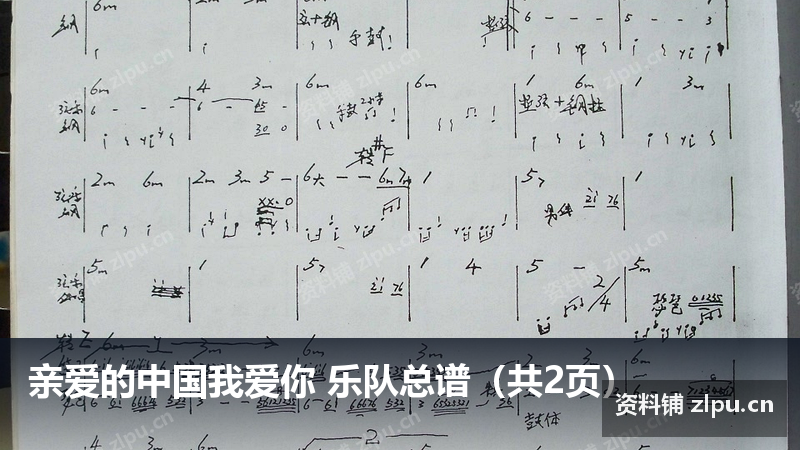 亲爱的中国我爱你 乐队总谱(共2页)-资料铺