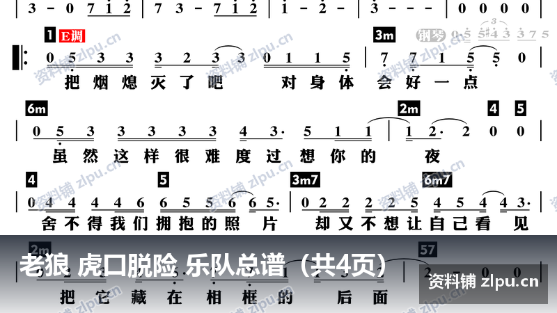老狼 虎口脱险 乐队总谱（共4页）-资料铺