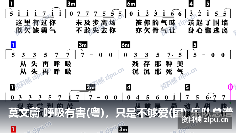 莫文蔚 呼吸有害(粤)，只是不够爱(国) 乐队总谱（共4页）-资料铺