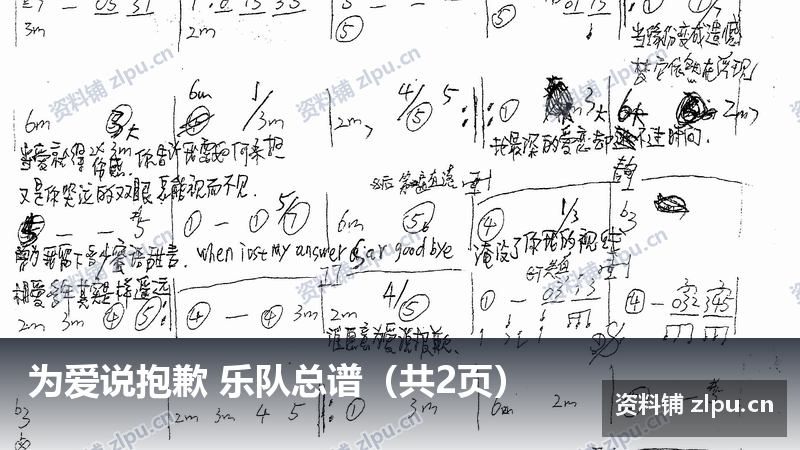 为爱说抱歉 乐队总谱(共2页)-资料铺