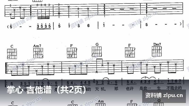 掌心 吉他谱（共2页）-资料铺