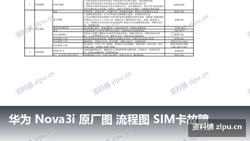 华为 Nova3i 原厂图 流程图 SIM卡故障-资料铺
