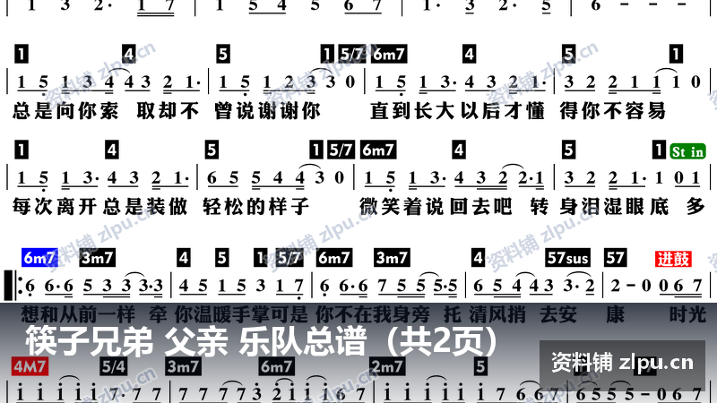 筷子兄弟 父亲 乐队总谱（共2页）-资料铺