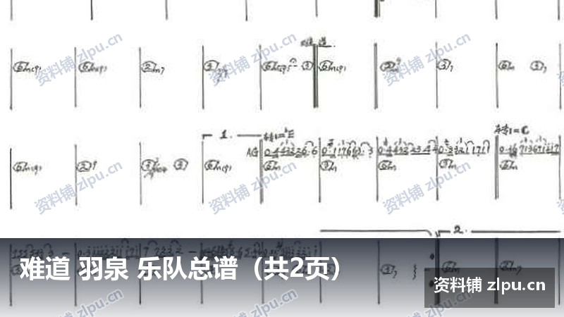 难道 羽泉 乐队总谱（共2页）-资料铺