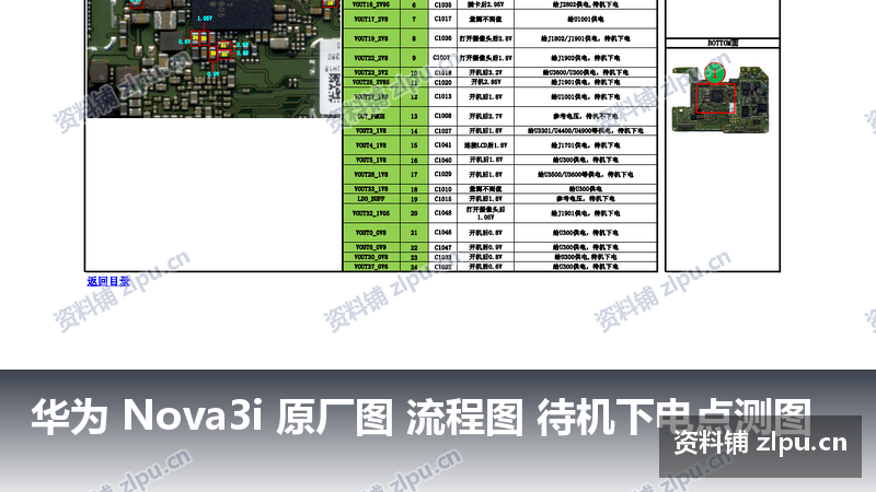 华为 Nova3i 原厂图 流程图 待机下电点测图-资料铺