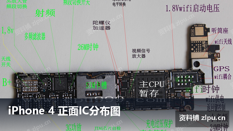 iPhone 4 正面IC分布图插图 iPhone 4 正面IC分布图