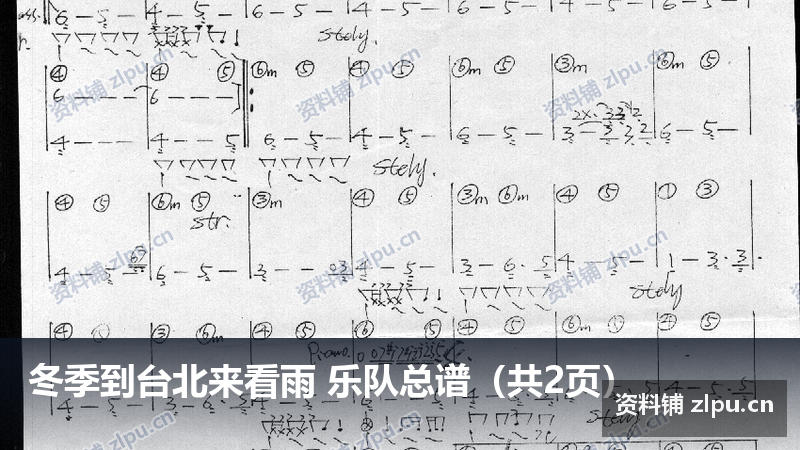 冬季到台北来看雨 乐队总谱（共2页）-资料铺