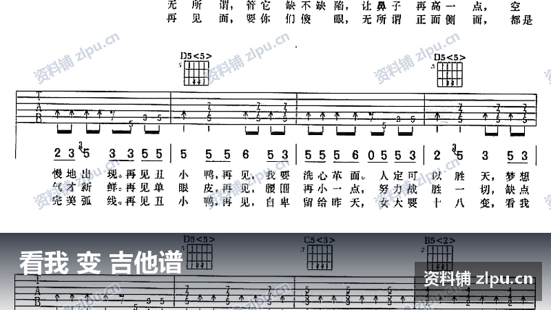 看我 变 吉他谱-资料铺