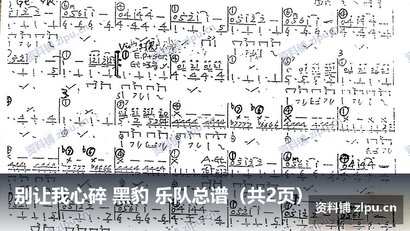 别让我心碎 黑豹 乐队总谱（共2页）-资料铺