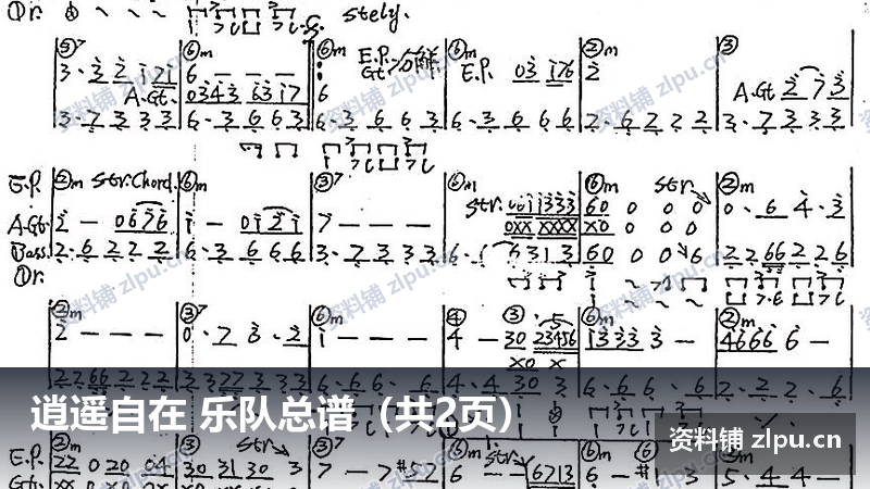 逍遥自在 乐队总谱（共2页）-资料铺