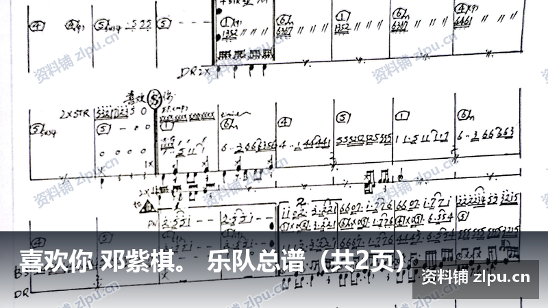 喜欢你 邓紫棋。 乐队总谱（共2页）-资料铺