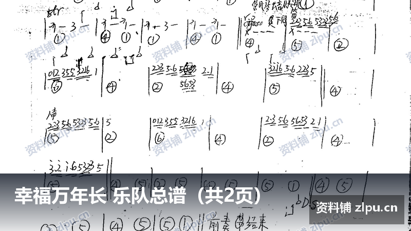 幸福万年长 乐队总谱(共2页)-资料铺