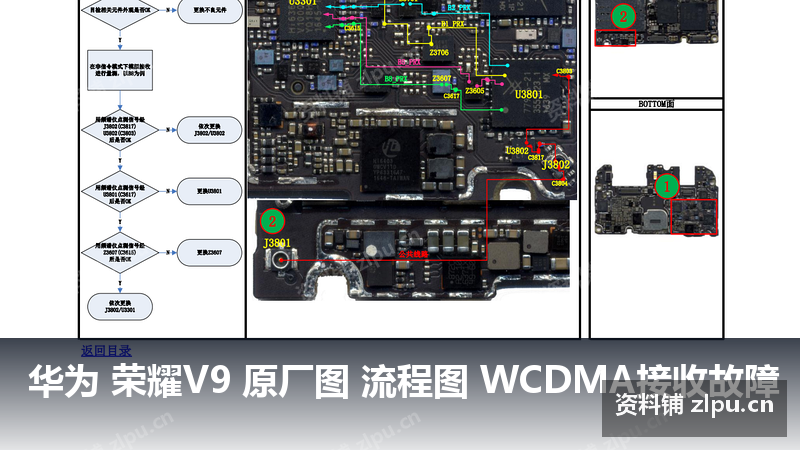 华为 荣耀V9 原厂图 流程图 WCDMA接收故障-资料铺