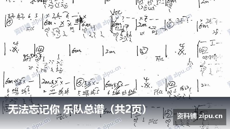 无法忘记你 乐队总谱（共2页）-资料铺