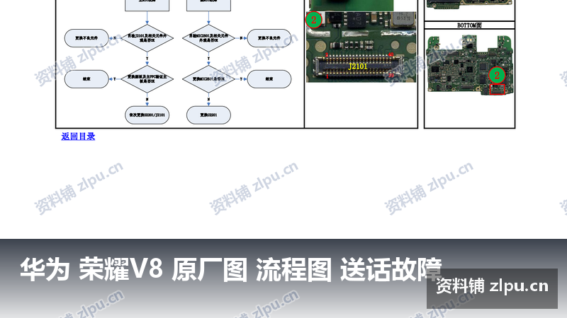 华为 荣耀V8 原厂图 流程图 送话故障-资料铺