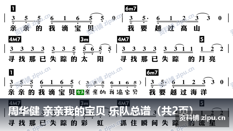 周华健 亲亲我的宝贝 乐队总谱(共2页)-资料铺