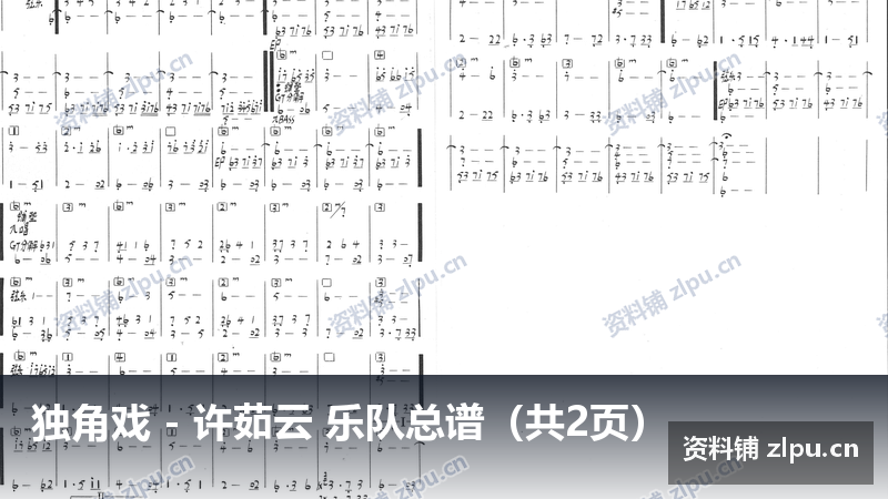 独角戏 – 许茹云 乐队总谱(共2页)-资料铺