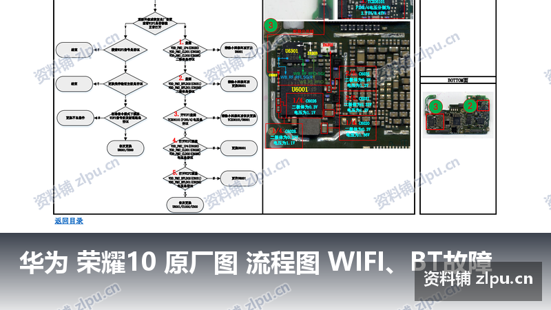 华为 荣耀10 原厂图 流程图 WIFI、BT故障-资料铺