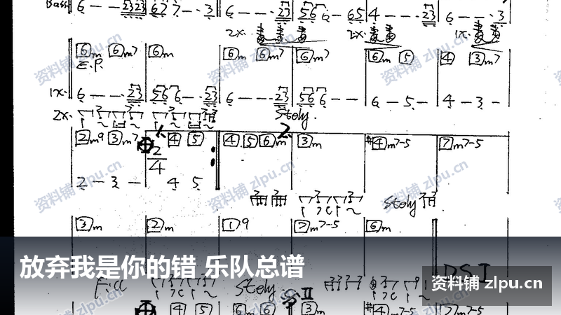 放弃我是你的错 乐队总谱-资料铺