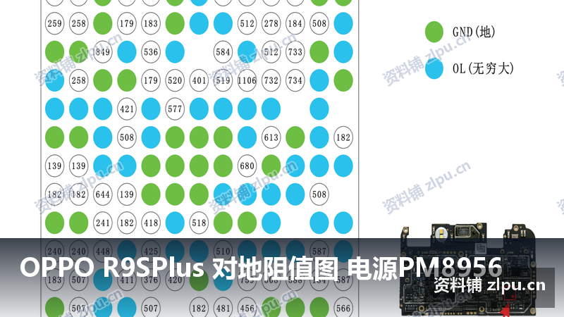 OPPO R9SPlus 对地阻值图 电源PM8956-资料铺