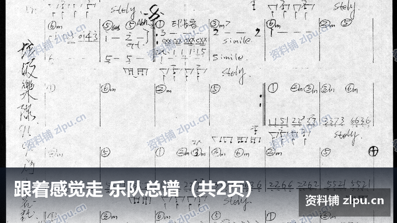 跟着感觉走 乐队总谱(共2页)-资料铺