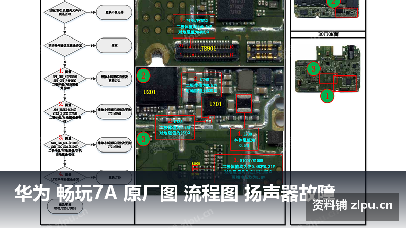 华为 畅玩7A 原厂图 流程图 扬声器故障-资料铺